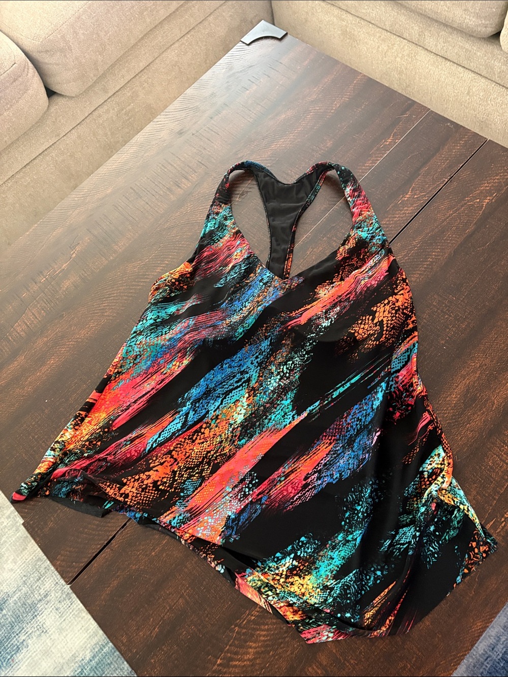 Colorful Abstract Racerback Tankini